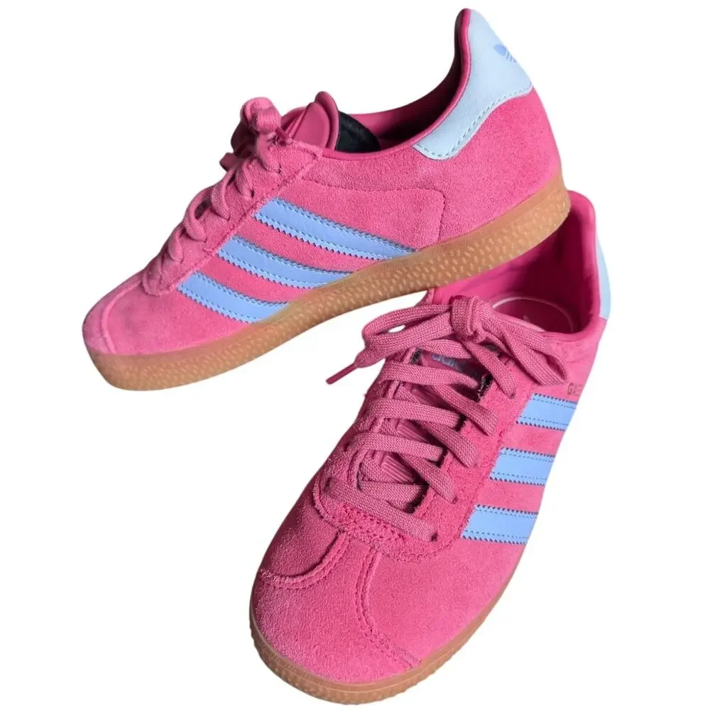 Shock Pink Blue Spark Adidas Gazelles JR5944 Size Youth 2
